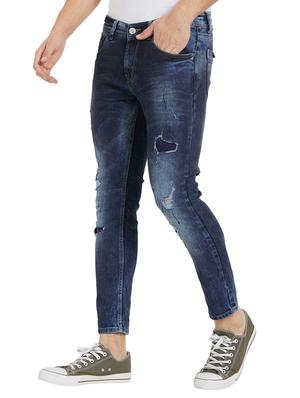 blue light washed patched denim jeans - 15926673 - Standard Image - 2