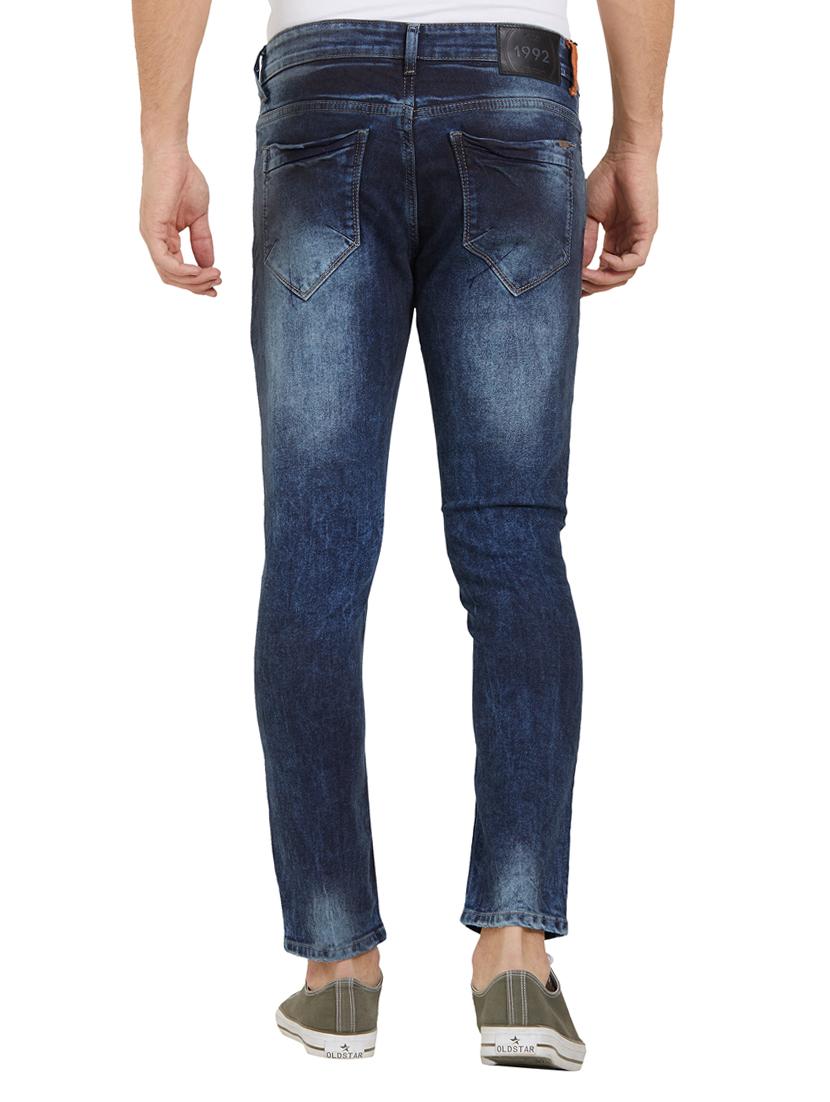 blue light washed patched denim jeans - 15926673 - Zoom Image - 3