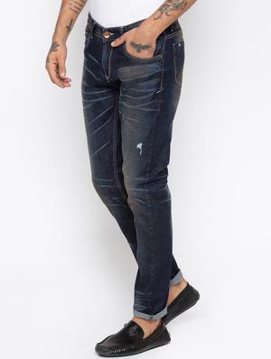 blue light washed ripped denim jeans - 15926675 - Standard Image - 2