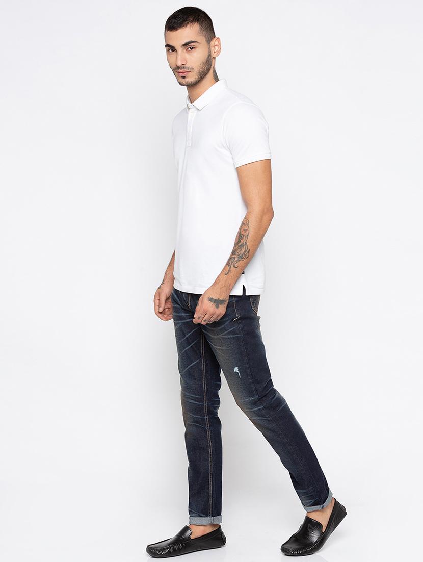 blue light washed ripped denim jeans - 15926675 - Zoom Image - 4