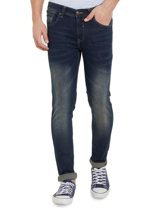 navy blue light washed denim jeans - 15926683 - Very Small Image - 1