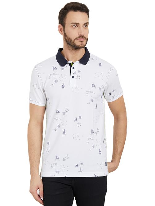 white cotton all over print t-shirt - 15926735 - Standard Image - 1