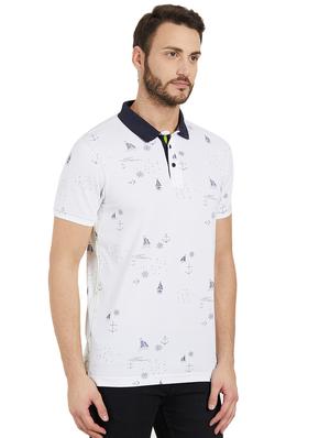 white cotton all over print t-shirt - 15926735 - Standard Image - 2