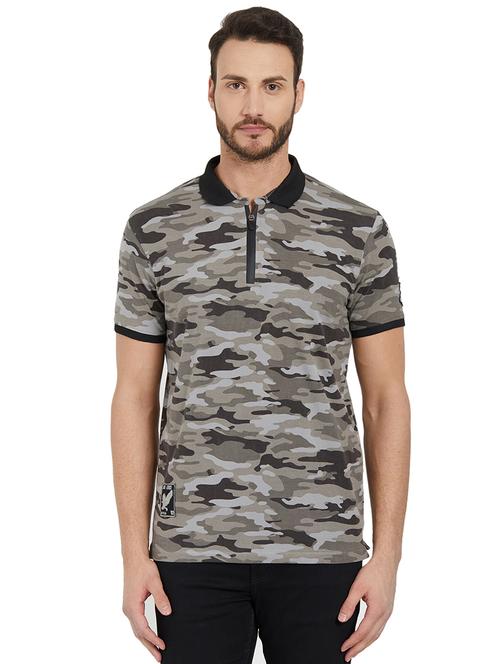 grey cotton all over print t-shirt - 15926736 - Standard Image - 1