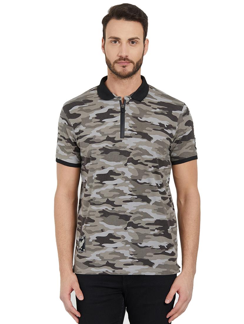 grey cotton all over print t-shirt - 15926736 - Zoom Image - 1