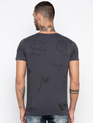 grey cotton all over print t-shirt - 15926739 - Standard Image - 3