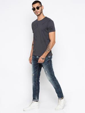 grey cotton all over print t-shirt - 15926739 - Standard Image - 4