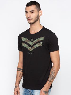black cotton printed t-shirt - 15926740 - Standard Image - 2
