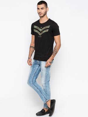 black cotton printed t-shirt - 15926740 - Standard Image - 4