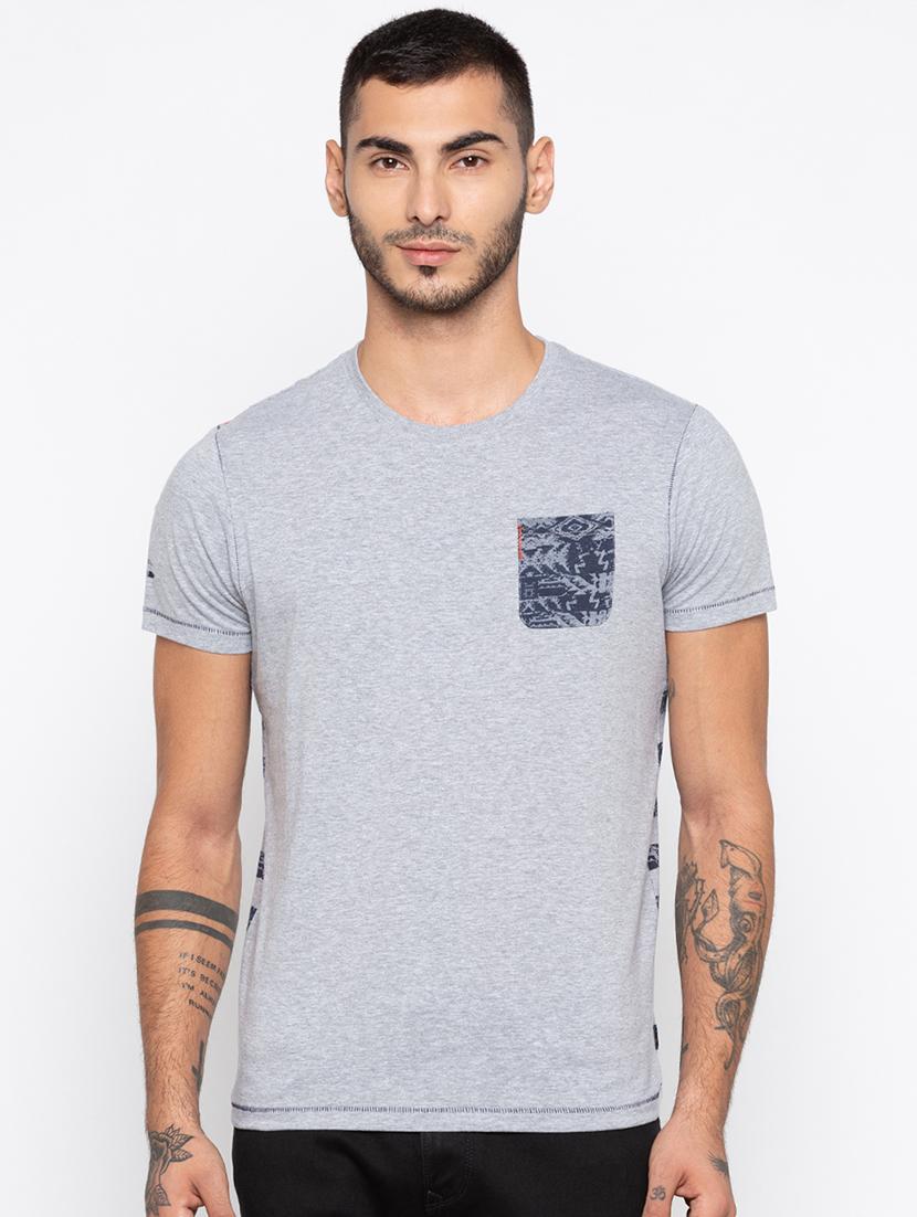 grey cotton back print t-shirt - 15926743 - Zoom Image - 1