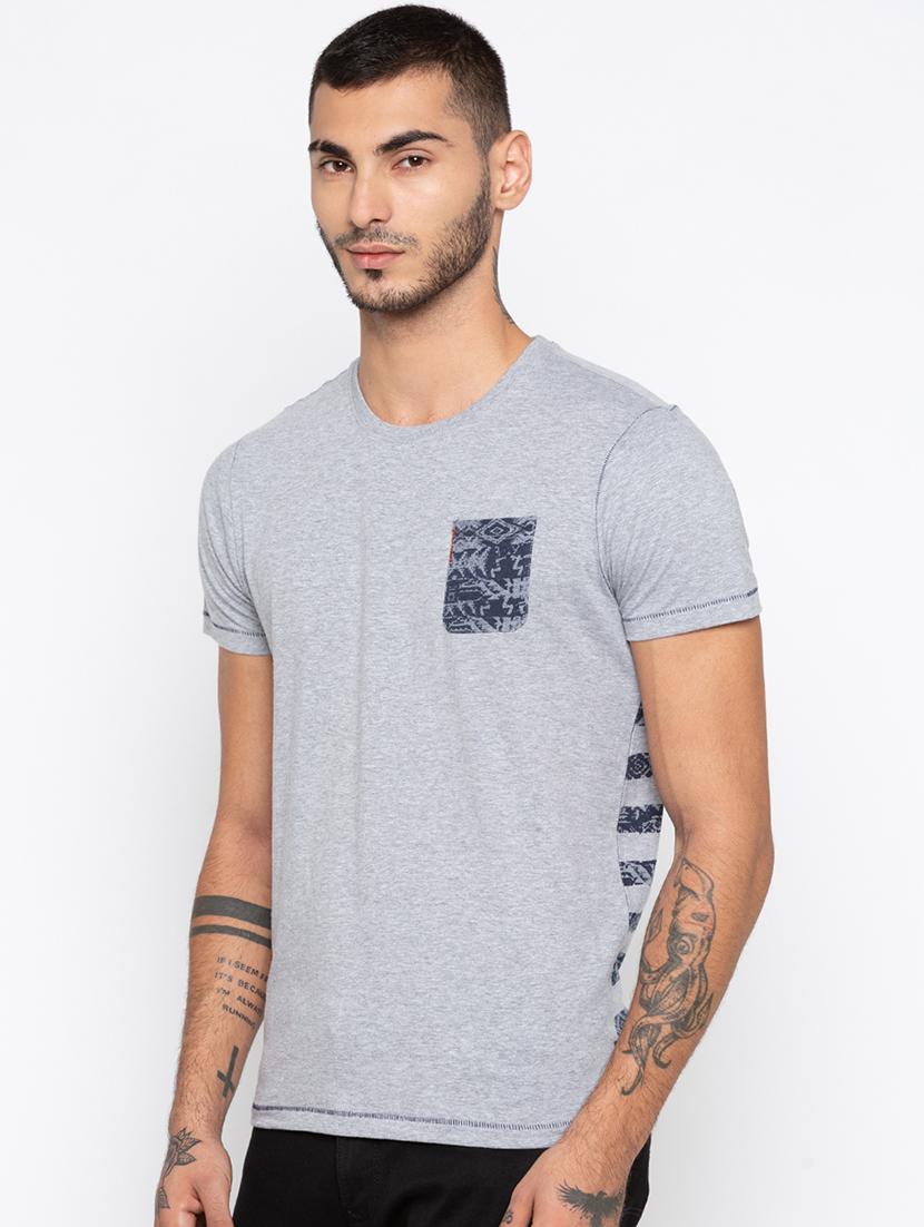 grey cotton back print t-shirt - 15926743 - Zoom Image - 2