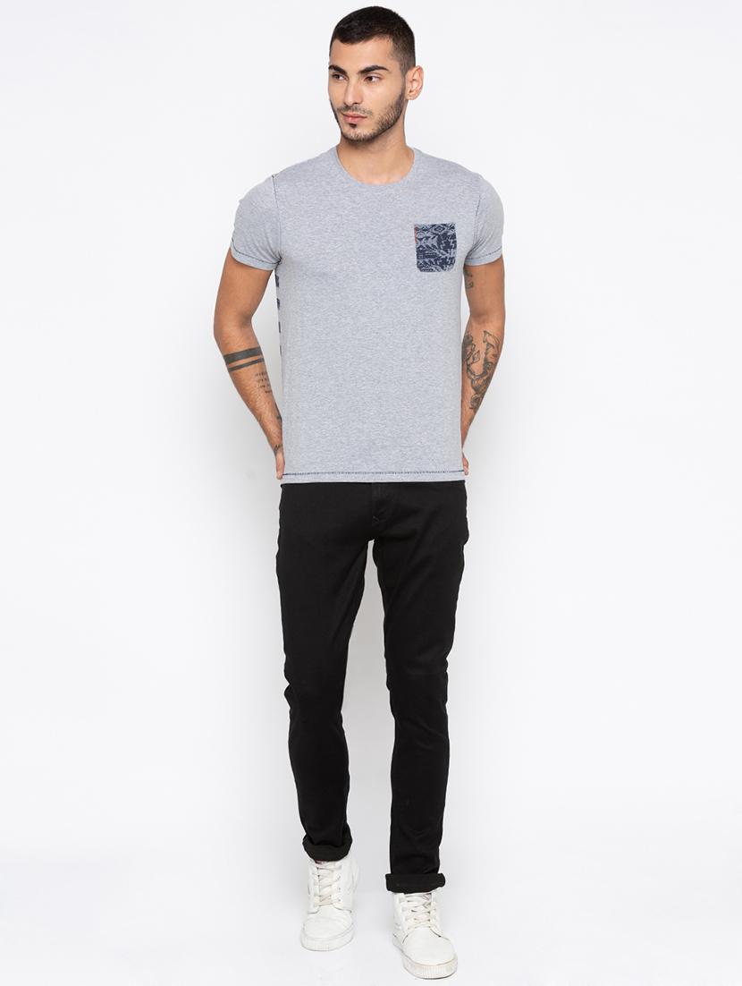 grey cotton back print t-shirt - 15926743 - Zoom Image - 4