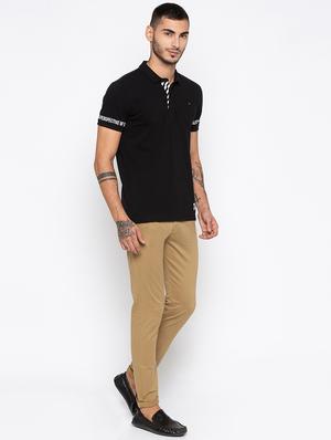 black cotton polo t-shirt - 15926745 - Standard Image - 4