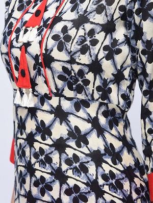 printed a-line kurta with palazzo set - 15926913 - Standard Image - 4