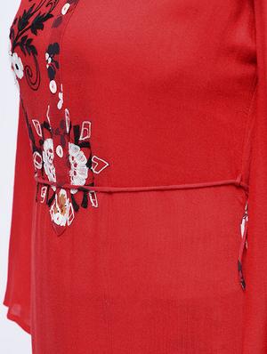embroidered flare sleeved kurta with palazzo set - 15926918 - Standard Image - 4