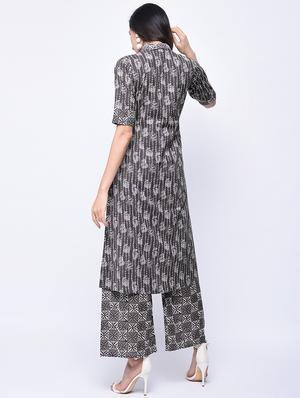 batik kurta with palazzo set - 15926937 - Standard Image - 2