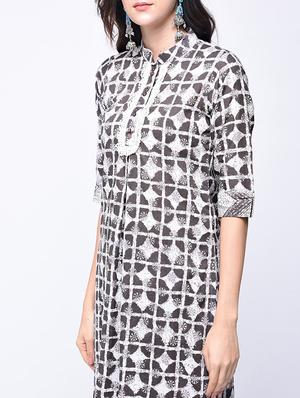 printed kurta with palazzo set - 15926938 - Standard Image - 3