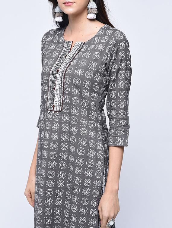 printed kurta with palazzo set - 15926955 - Zoom Image - 3