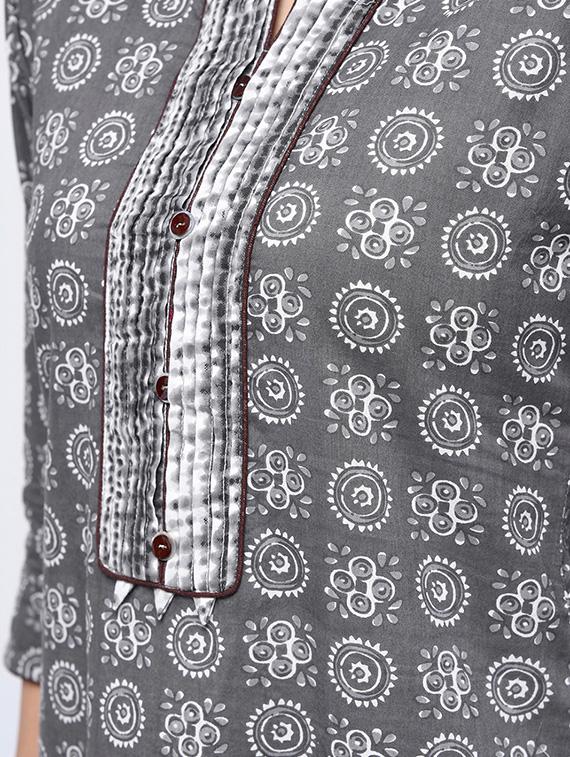 printed kurta with palazzo set - 15926955 - Zoom Image - 4