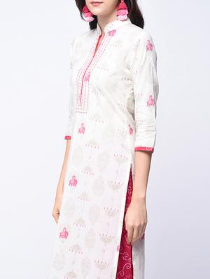 sequined printed kurta with palazzo set - 15926957 - Standard Image - 3