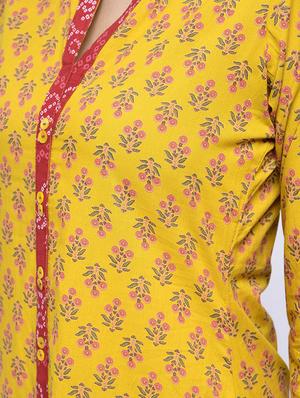 printed high-low kurta with palazzo set - 15926959 - Standard Image - 4