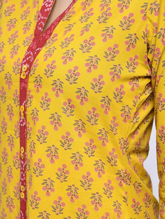printed high-low kurta with palazzo set - 15926959 - Zoom Image - 4