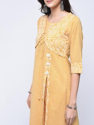 printed front slit kurta with palazzo set - 15926960 - Standard Image - 3