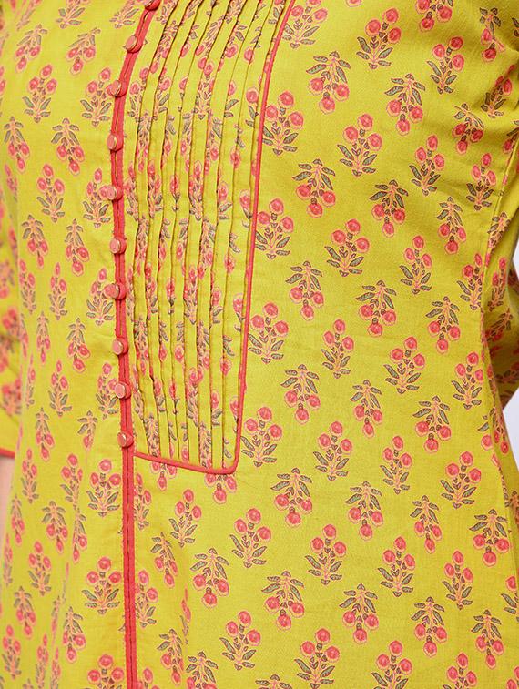 printed drawstring kurta with palazzo set - 15926962 - Zoom Image - 4