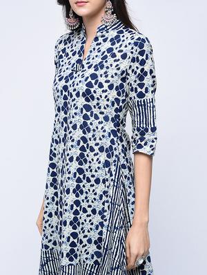 printed a-line kurta with palazzo set - 15926964 - Standard Image - 3