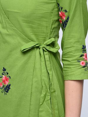 embroidered side knot kurta with palazzo set - 15926965 - Standard Image - 4