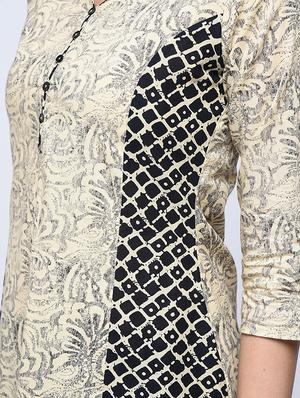 printed a-line kurta with palazzo set - 15926974 - Standard Image - 4