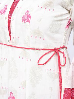 bell sleeved block printed kurta with palazzo set - 15926975 - Standard Image - 4