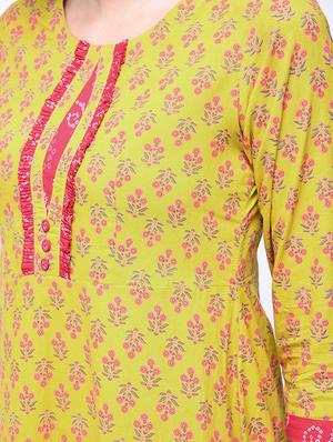printed a-line kurta with palazzo set - 15926976 - Standard Image - 4