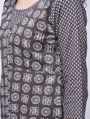 printed layered kurta with palazzo set - 15926995 - Standard Image - 3