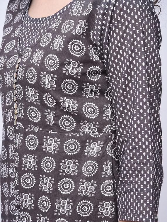 printed layered kurta with palazzo set - 15926995 - Zoom Image - 3
