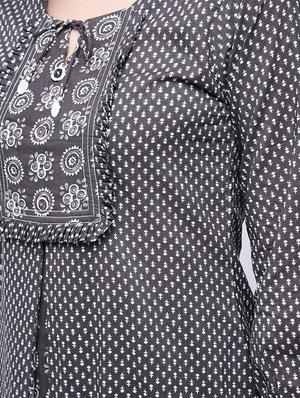 printed layered kurta with palazzo set - 15926997 - Standard Image - 4
