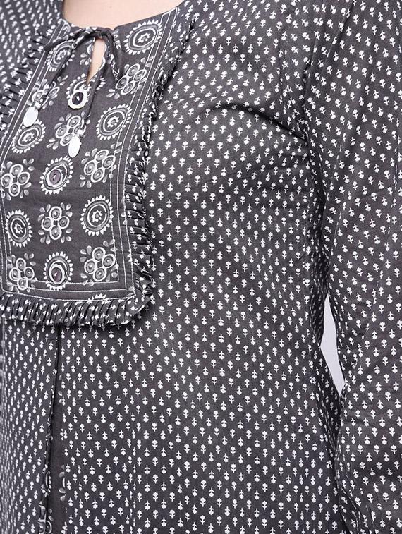 printed layered kurta with palazzo set - 15926997 - Zoom Image - 4