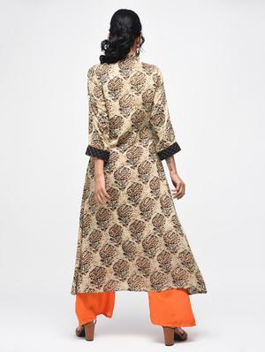 yoke design a-line kurta with palazzo set - 15927008 - Standard Image - 2