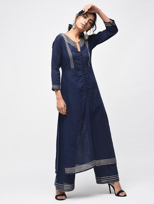 gota patti kurta with palazzo set - 15927020 - Standard Image - 1