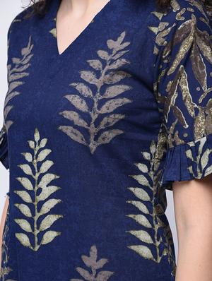 printed asymmetric kurta with palazzo set - 15927030 - Standard Image - 3