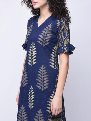printed asymmetric kurta with palazzo set - 15927030 - Standard Image - 4