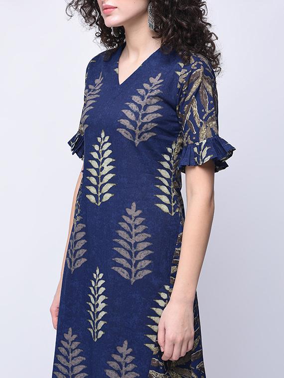 printed asymmetric kurta with palazzo set - 15927030 - Zoom Image - 4