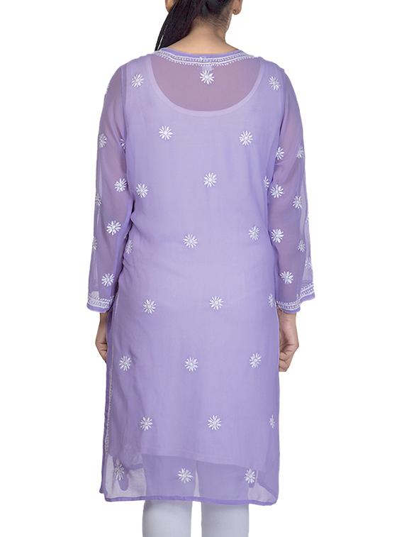 chikankari straight kurta - 15927038 - Zoom Image - 3