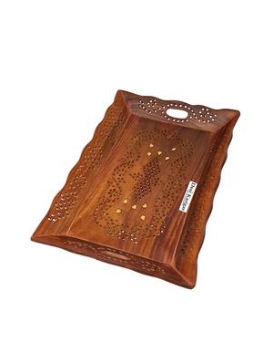 rectangular brass and jali work tray - 15927331 - Standard Image - 3