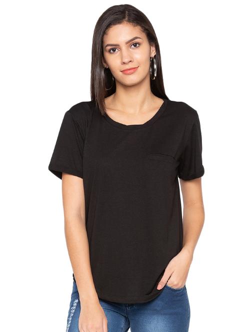 pocket detail curved hem tee - 15927489 - Standard Image - 1