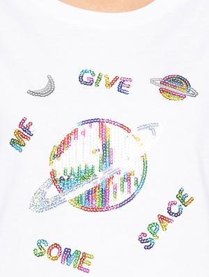sequined short sleeved tee - 15927500 - Standard Image - 5