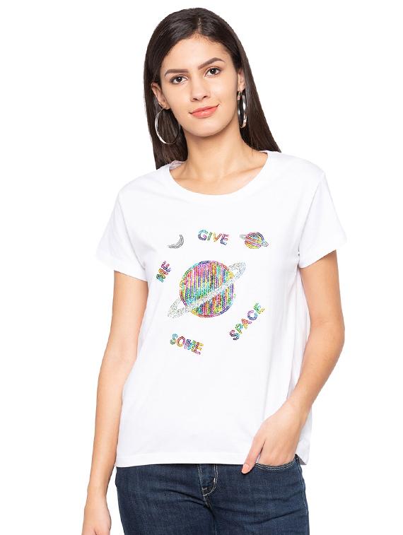 sequined short sleeved tee - 15927500 - Zoom Image - 1