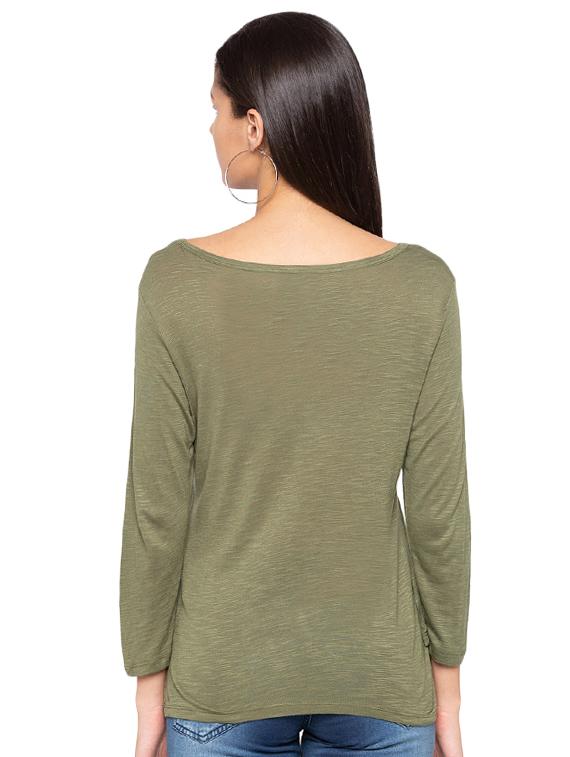 olive boat neck top - 15927516 - Zoom Image - 3