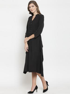 gathered front button detail dress - 15927532 - Standard Image - 2