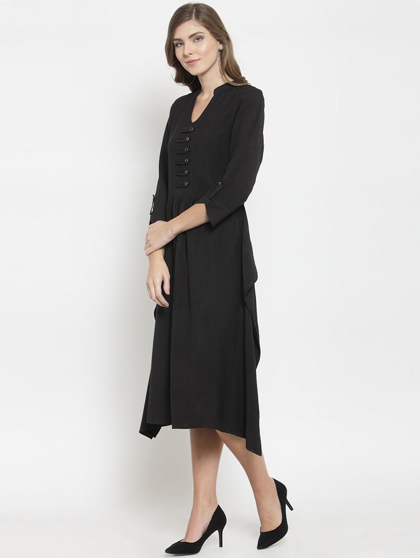 gathered front button detail dress - 15927532 - Zoom Image - 2